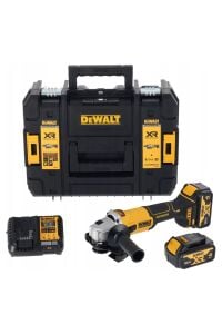 Dewalt DCG407M2T-QW 18V XR Kömürsüz Avuç Taşlama 2x4.0AH Akü + Tstak Çanta Set